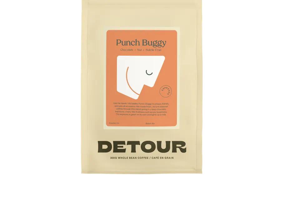 A bag of Detour Coffee's Punch Buggy Espresso