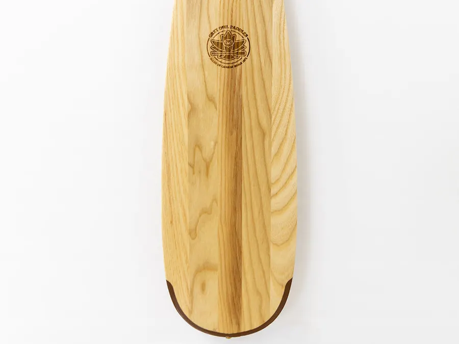 A Grey Owl beavertail canoe paddle