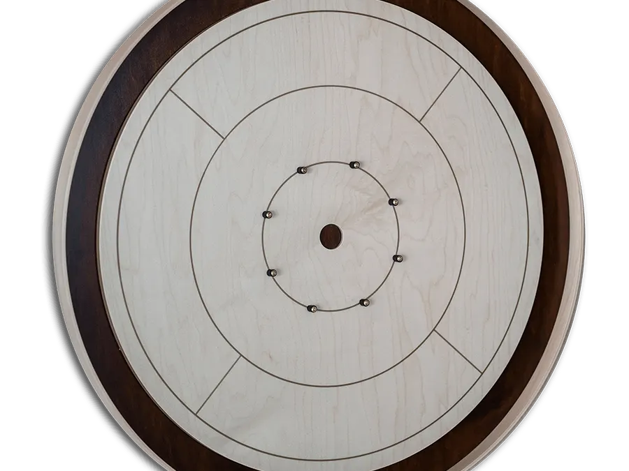 A Muzzies hand-built crokinole board